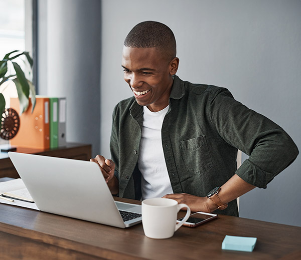 man listing his translation templates