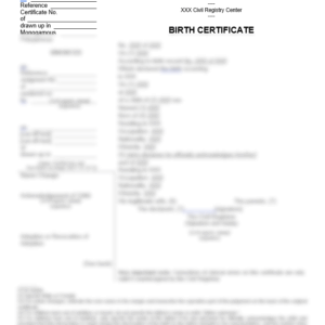 Birth certificate (acte de naissance) - Gabon