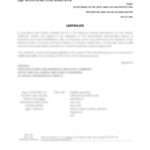 Criminal record certificate (constancia de antecedentes penales) - Mexico