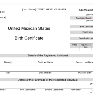 Mexican Birth Certificate Template