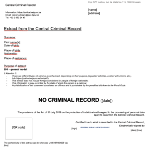 Belgian criminal record