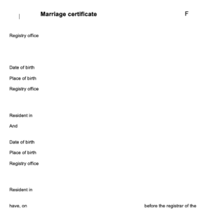 German marriage certificate