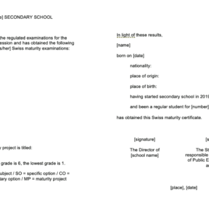 Swiss maturité certificate