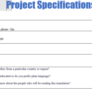 Direct client project specification request