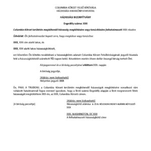 Marriage Certificate Columbia, Washington EN-HU 2017