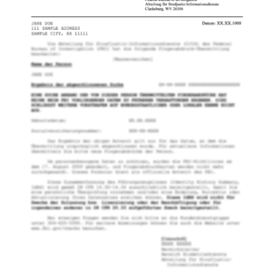 FBI Criminal History Report EN DE